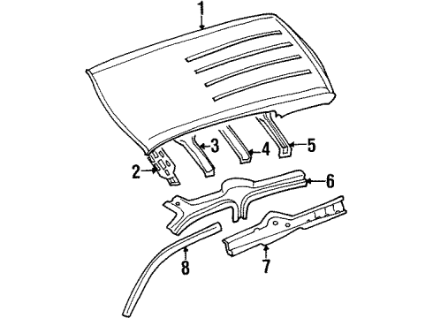 2001 Mercury Villager Roof & Components Drip Weatherstrip Diagram for XF5Z-1251401-AA