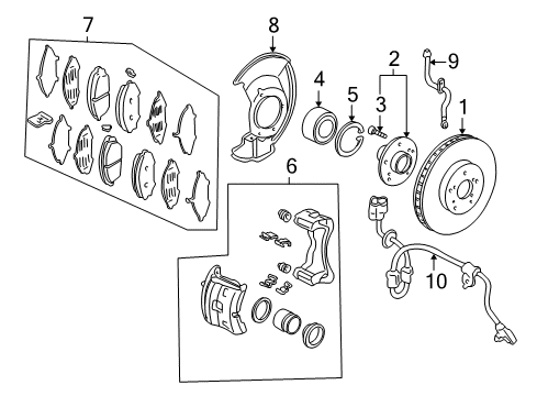 2003 Honda Odyssey Front Brakes Piston Diagram for 45216-S0X-003