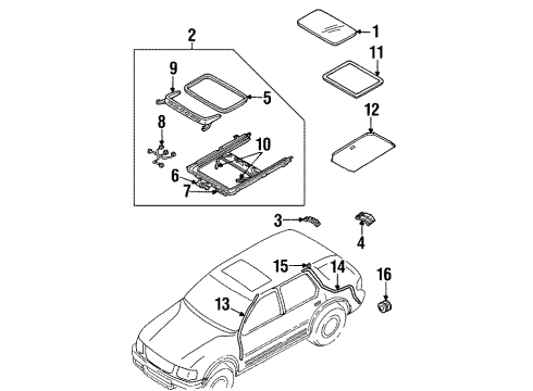 2002 Isuzu Axiom Sunroof Clip, Fuel Hose (12MM) Diagram for 8-97148-892-1