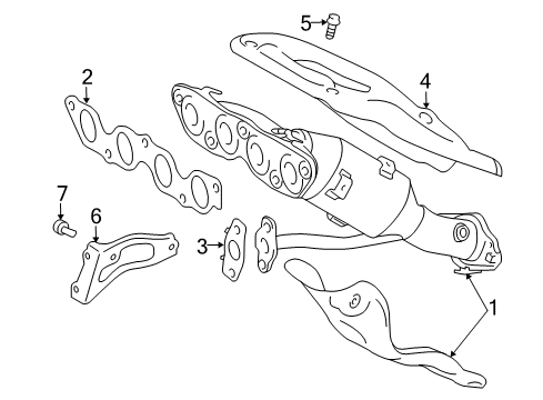 2017 Toyota Prius C Exhaust Manifold Exhaust Manifold Diagram for 17140-21090