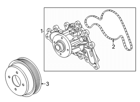 2022 Ford E-350 Super Duty Water Pump Pulley Diagram for LC3Z-8509-B