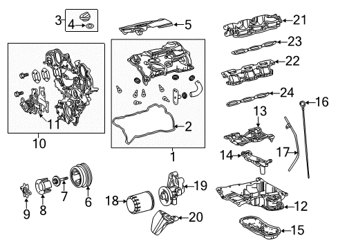2018 Lexus LS500 Intake Manifold Gasket, Intake Manifold Diagram for 17177-70062