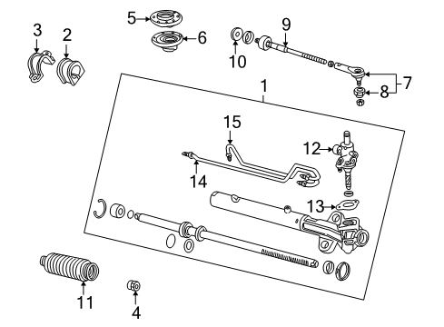 1999 Honda Odyssey Steering Column, Steering Gear & Linkage, Steering Wheel & Trim Mounting, Rubber Diagram for 53436-S0X-A01