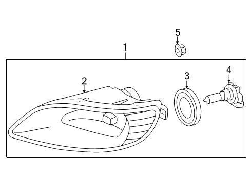 2006 Toyota Corolla Fog Lamps Housing & Lens Diagram for 81221-AA011