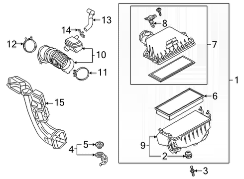 2022 Lexus NX450h+ Air Intake CASE SUB-ASSY, AIR C Diagram for 17701-F0110