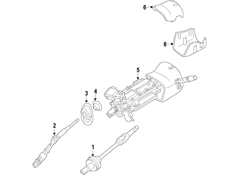 2011 Chevrolet Tahoe Steering Column, Steering Wheel & Trim, Shroud, Switches & Levers Steering Gear Coupling Shaft Assembly Diagram for 25979050