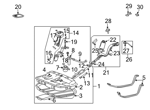 2005 Hyundai XG350 Fuel System Components Neck Assembly-Fuel Filler Diagram for 31030-39150