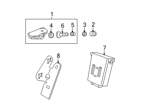 2009 Honda Element Tire Pressure Monitoring Receiver Unit, Tpms Diagram for 39350-SCV-A02