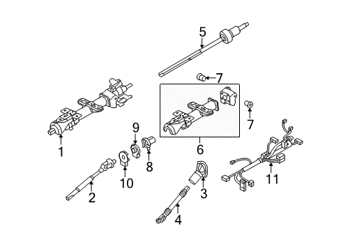 2008 Hummer H2 Steering Column, Steering Wheel Upper Shaft Diagram for 19177760