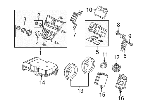 2012 Acura ZDX Sound System Bolt, Flange (5X7) Diagram for 91551-SE0-003