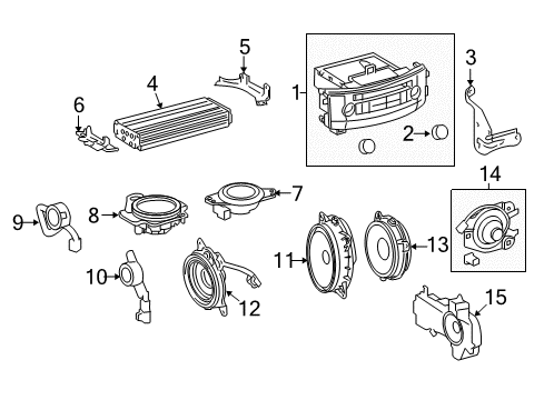 2018 Lexus LX570 A/C & Heater Control Units Bracket, Radio Receiver Diagram for 86211-60460