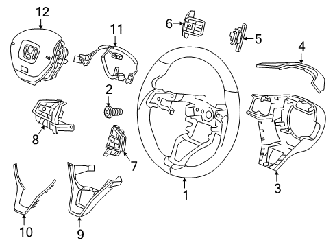 2022 Honda Accord Steering Wheel & Trim SWITCH ASSY Diagram for 36770-TVA-A31