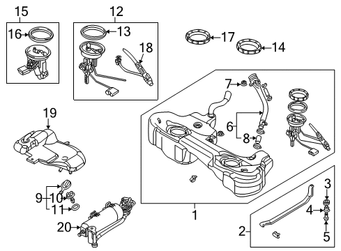 1999 BMW 323i Fuel Supply Plastic Filler Pipe Diagram for 16111183107