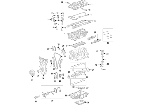 2018 Buick LaCrosse Engine Parts, Mounts, Cylinder Head & Valves, Camshaft & Timing, Variable Valve Timing, Oil Pan, Oil Pump, Balance Shafts, Crankshaft & Bearings, Pistons, Rings & Bearings Front Cover Diagram for 12676866