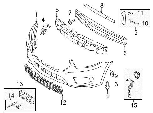 2018 Ford Special Service Police Sedan Front Bumper Bumper Cover Diagram for EG1Z-17D957-DPTM