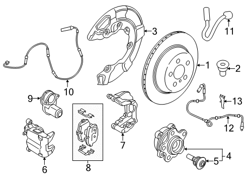 2017 BMW 530i xDrive Rear Brakes Brake Hose Rear Diagram for 34206861806