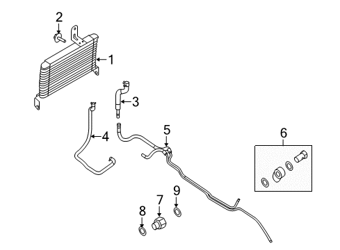 2008 Ford E-350 Super Duty Oil Cooler Oil Cooler Diagram for 8C2Z-7A095-A