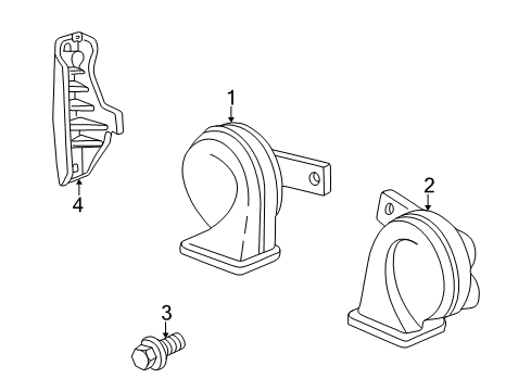 2002 Acura CL Horn Cover, Horn Diagram for 38105-S3M-A00