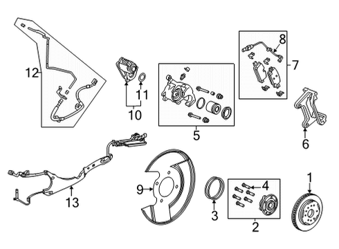 2022 GMC Yukon Brake Components Front Pads Diagram for 84987498