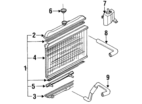 1989 Nissan Pathfinder Cooling System, Radiator Radiator Assy Diagram for 21450-09G00