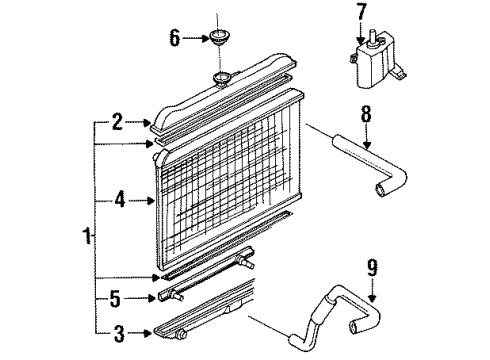 1995 Nissan Pathfinder Radiator & Components Tank Assy-Reserve Diagram for 21710-73P00