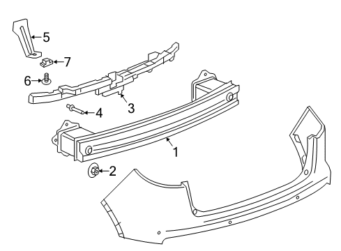 2017 Buick Envision Rear Bumper Cover Support Diagram for 22915583