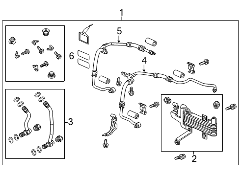 2016 Acura MDX Trans Oil Cooler Cooler Assembly, Atf Diagram for 25500-5NC-013