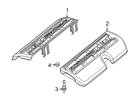 2021 Jeep Grand Cherokee Engine Appearance Cover Ball Stud Diagram for 68200219AA