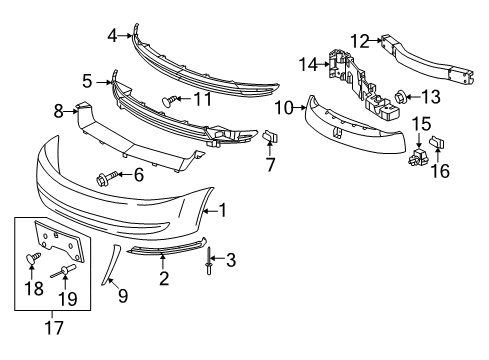 2006 Saturn Ion Front Bumper Bumper Cover Diagram for 15839814