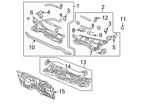 2005 Honda Accord Cowl Dashboard (Lower) Diagram for 61500-SDR-A00ZZ