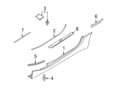 2007 BMW Z4 Exterior Trim - Pillars, Rocker & Floor Gasket Left Diagram for 51717125691
