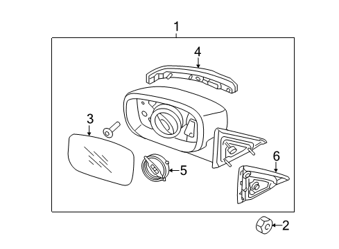 2013 Hyundai Genesis Outside Mirrors Lamp Assembly-Outside Mirror, RH Diagram for 87623-3M000