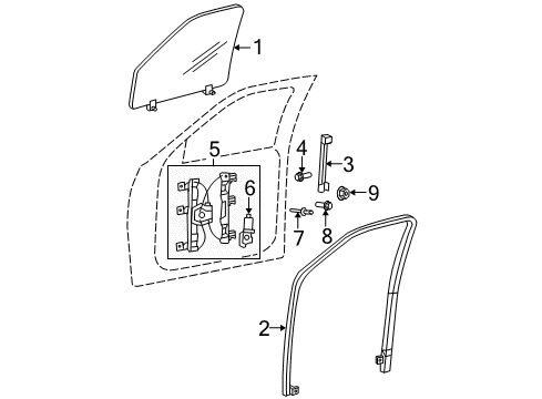 2003 Ford Explorer Front Door Guide Channel Bolt Diagram for -W710236-S307