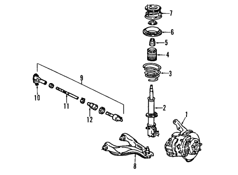 1984 Pontiac Fiero Rear Axle, Lower Control Arm, Suspension Components Strut Asm, Rear Suspension Diagram for 22049973