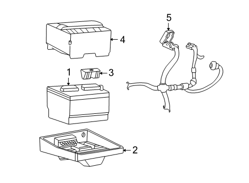 2005 Lincoln Aviator Battery Positive Cable Diagram for 4C5Z-14300-AA