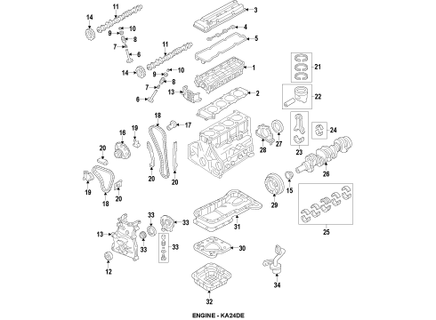 1999 Nissan Altima Engine Parts, Mounts, Cylinder Head & Valves, Camshaft & Timing, Oil Pan, Oil Pump, Crankshaft & Bearings, Pistons, Rings & Bearings Engine Mounting Insulator Assembly, Front Left Diagram for 11220-0Z001