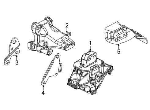 2021 Jeep Grand Cherokee L Engine Mounting Bracket-Differential Diagram for 68408884AA