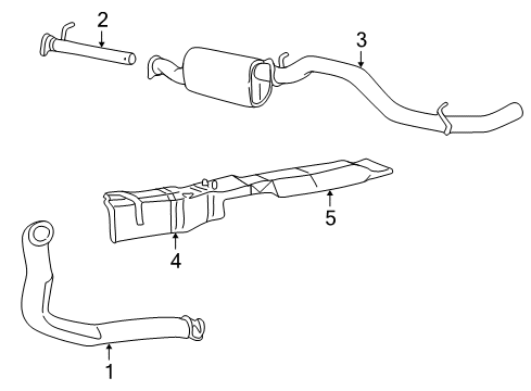2001 Ford Excursion Exhaust Components Front Pipe Diagram for F81Z-6N646-AA