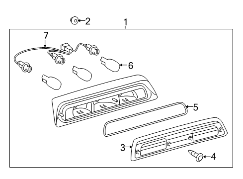 2021 Toyota Tundra Bulbs High Mount Lamp Diagram for 81570-0C051