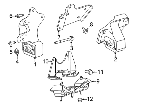 2022 Ram 1500 Automatic Transmission Nut-Hexagon Diagram for 6509257AA