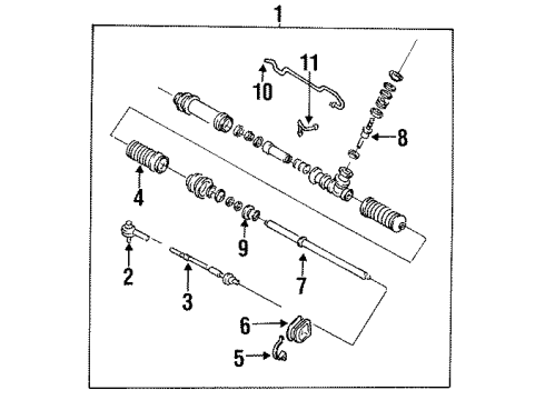 1988 Nissan Maxima P/S Pump & Hoses, Steering Gear & Linkage Rack & Inner Tube Assembly Diagram for 49270-38E00