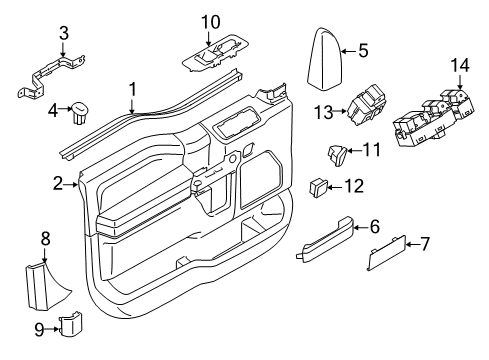 2017 Ford F-350 Super Duty Power Seats Window Switch Diagram for HC3Z-14529-CA