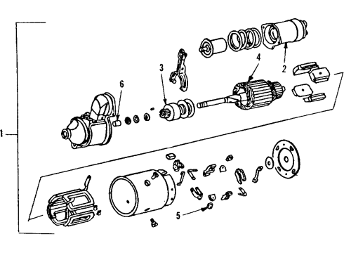 1987 Cadillac DeVille Starter Motor Asm Diagram for 10455046
