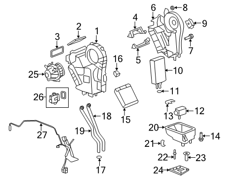 2021 Cadillac XT6 Air Conditioner Discharge & Liquid Hose Assembly Diagram for 84211811