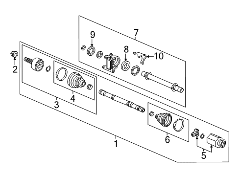 2019 Honda Insight Drive Axles - Front BOOT SET, OUTBOARD Diagram for 44018-TXM-A01