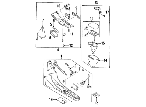 1993 Ford Probe Center Console Lock Diagram for F52Z6121990A