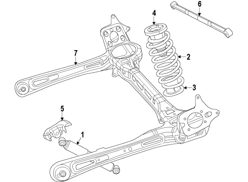 2017 Dodge Grand Caravan Rear Axle, Suspension Components Rear Coil Spring Diagram for 68136939AB