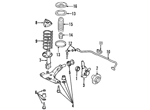 2005 Hyundai Santa Fe Front Suspension Components, Lower Control Arm, Stabilizer Bar Strut Assembly, Front, Left Diagram for 54650-26300