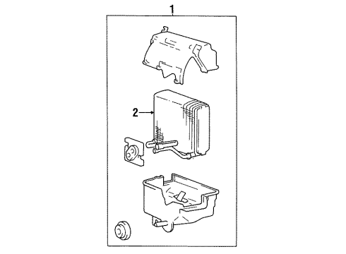 1993 Hyundai Excel A/C Evaporator Components Core & Seal Assembly-Evaporator Diagram for 97611-24011