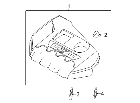 2016 Ford Focus Engine Appearance Cover Engine Cover Stud Diagram for DM5Z-6A957-A